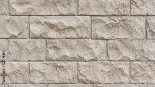 Exterior architectural facade featuring a brickwork wall corner with sand gray limestone bricks