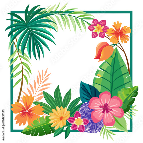tropical flower frame