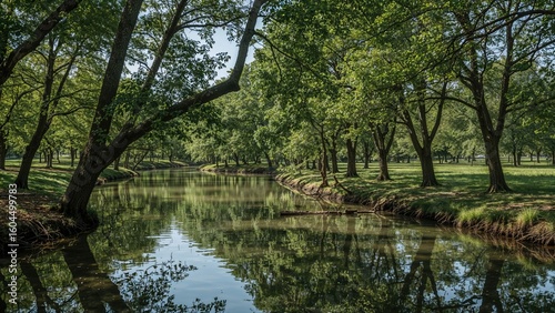 Tree-lined waterside