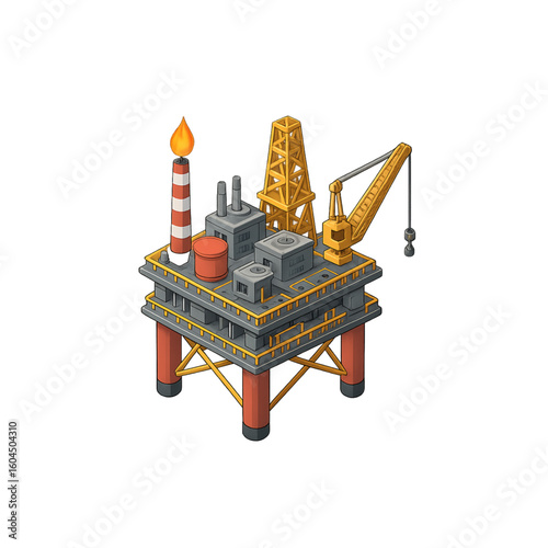 Oil Rig Isometric