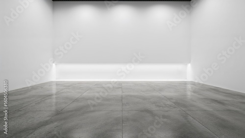 Wallpaper Mural Shop display perspective highlighting a gradient wall and polished concrete floor in a studio Torontodigital.ca