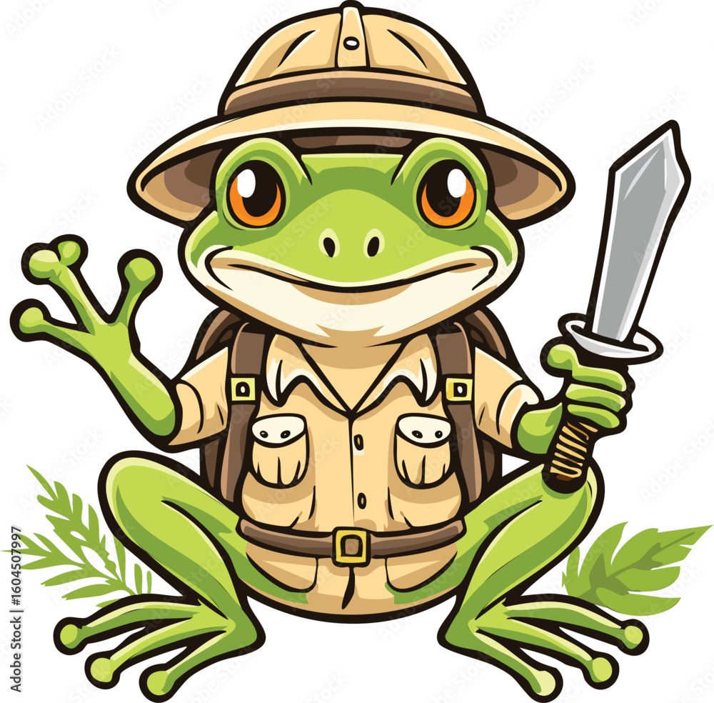 Obraz premium Jungle Jumper: Adventurous Frog Explorer