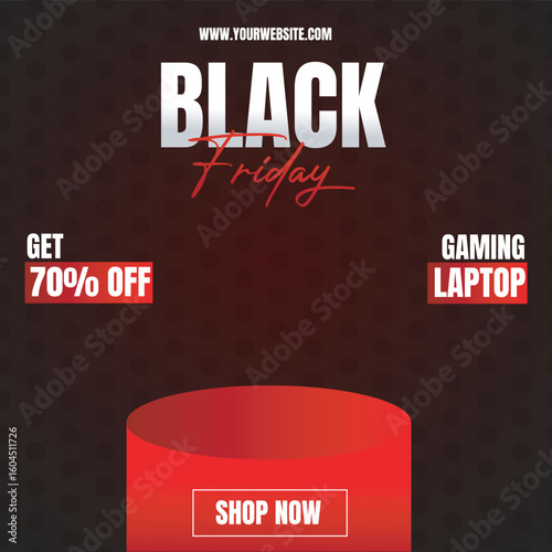 Social media post Black Friday for marketing campaigns on Gaming Laptop