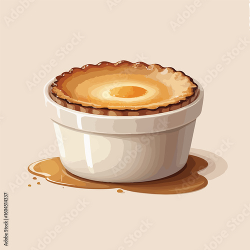Flat Icon of Caramelized Custard