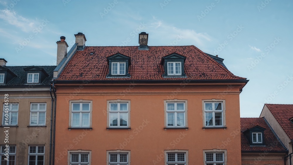 Fototapeta premium Heritage apartment with traditional design in a quaint historic quarter, travel accommodation.