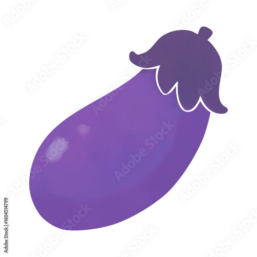 水彩風のシンプルなナスのイラスト