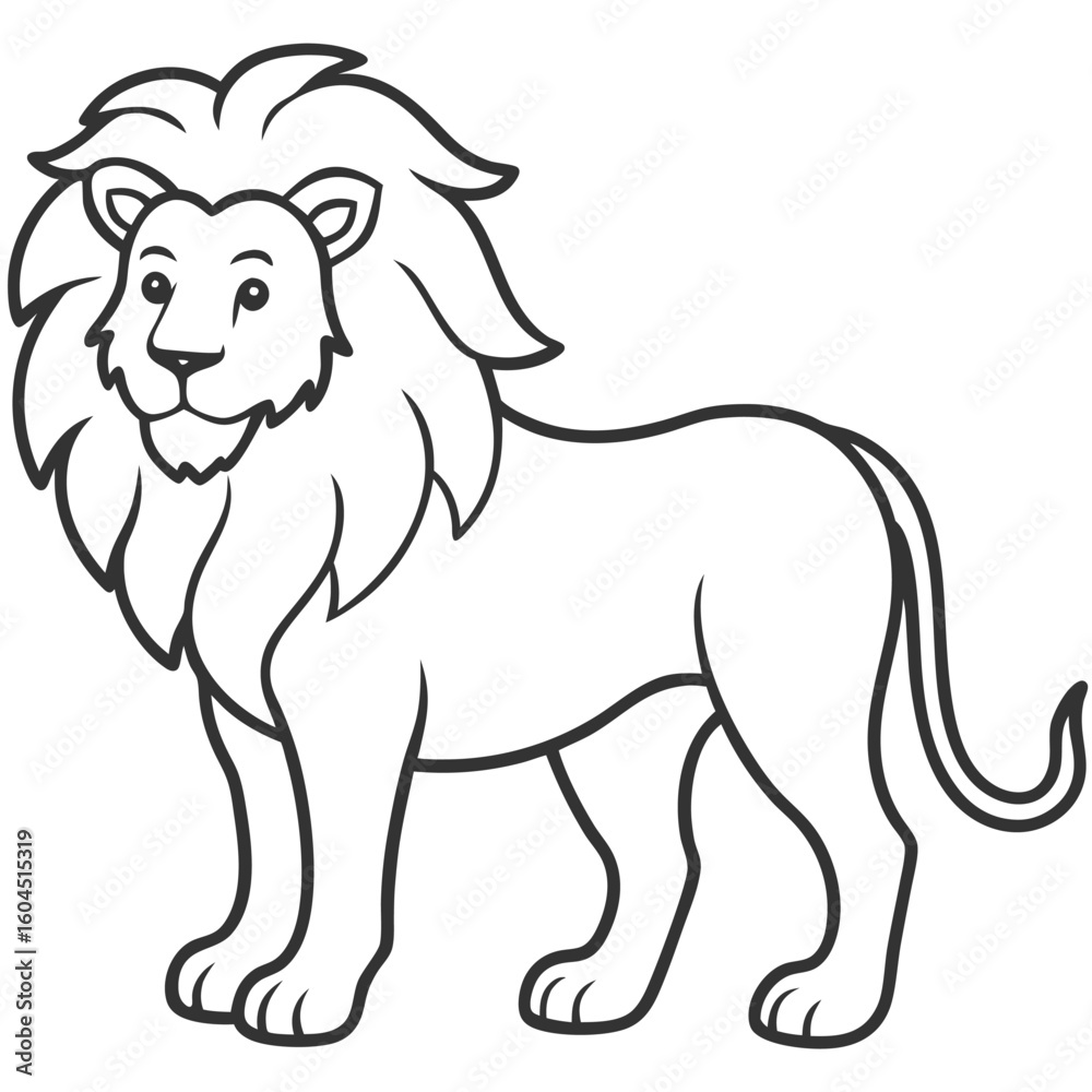 Fototapeta premium A outline of lion vector illustration design