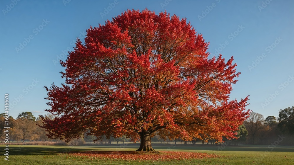 Naklejka premium The scarlet tones of the fall season.