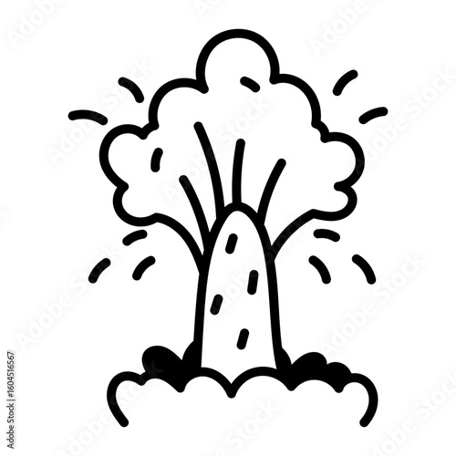 A doodle style icon representing a water burst splash
