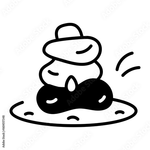 A hand drawn style icon of pebble stones pattern
