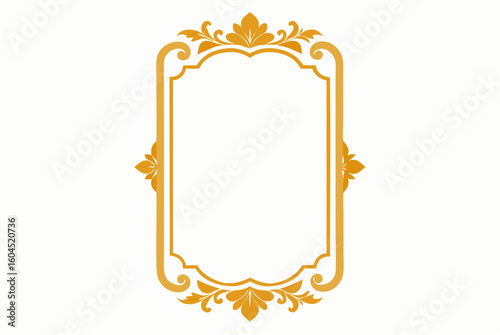 Vintage gold ornate floral frame border vector illustration on an abstract background