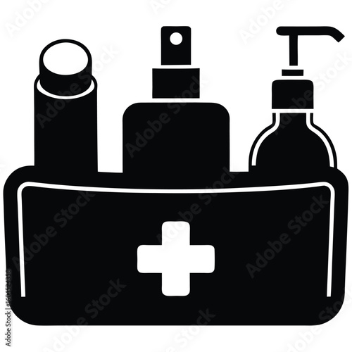 Tattoo artist element isolated hygiene kit on white background