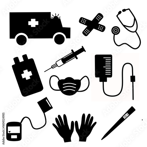medical icons set
