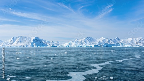 Wallpaper Mural Icy landscape featuring ocean and snow-covered peaks Torontodigital.ca