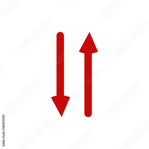 simple vector design red arrow direction up and down
