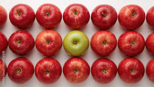 In a lineup of red apples, the green apple is the exception