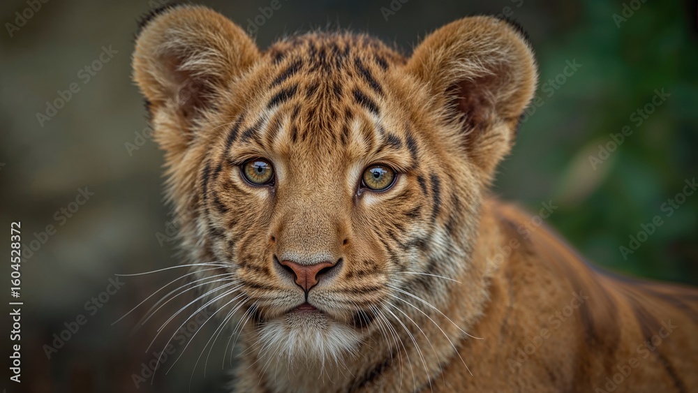 Fototapeta premium Infant crossbreed of a lion and tiger