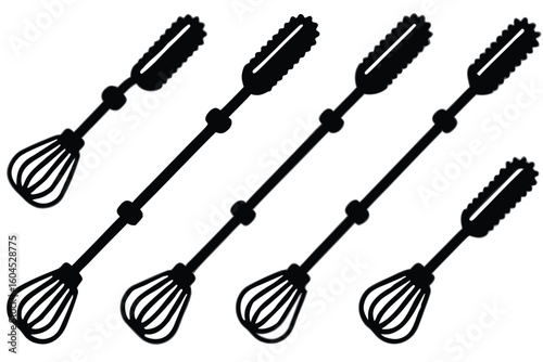 Vintage Hand Crank Egg Beater Grid Antique Kitchen Utensils Illustration Design