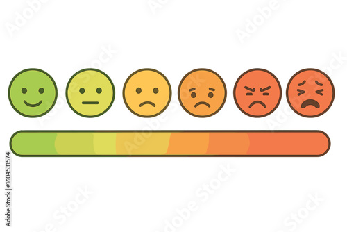 Pain measurement scale medical infographic vector illustration with emoji faces showing degrees of discomfort emotions healthcare survey assessment tool transparent