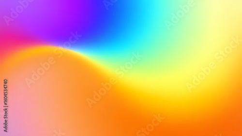 Vibrant and dynamic abstract background with a swirling blend of bright purple blue cyan yellow and orange colors
