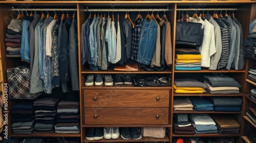 Organized clothes closet