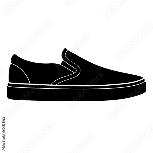 Stylish Slip-On Shoe Icon Vector - Casual Laceless Footwear Graphic