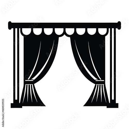 Tattoo artist element isolated station divider curtain on white background