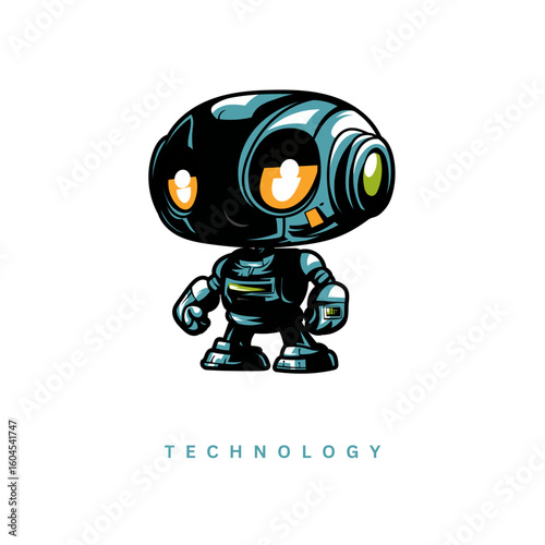 funny cartoon android robot
