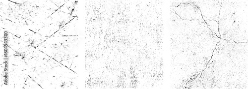 A set of vector grunge textures. Distressed, grainy overlay for vintage effects. Perfect for t-shirt graphics.	
