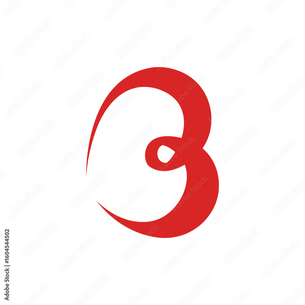 Fototapeta premium b letter heart vector abstract modern logo