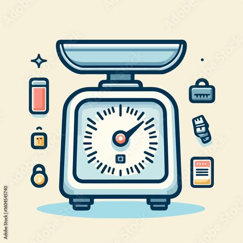 illustration of weighing goods