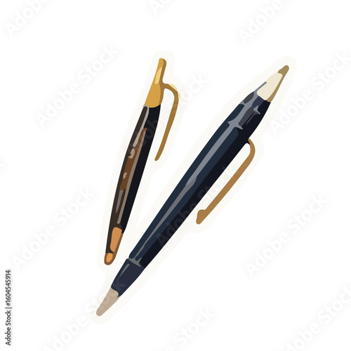 Illustration of pens on white background