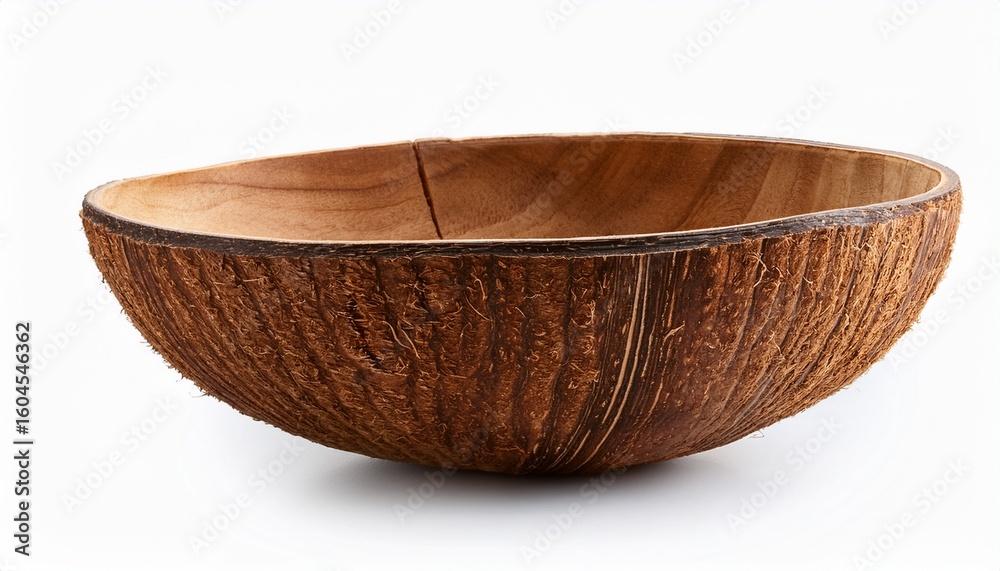 Obraz premium empty coconut shell bowl isolated on white