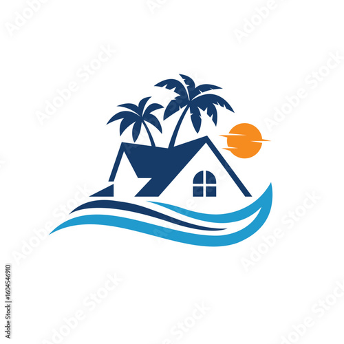 beach vector abstract modern logo