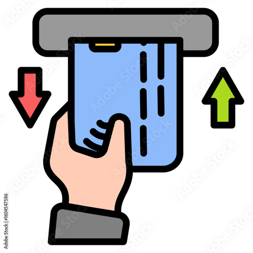 Wallpaper Mural Debit Transaction outline color icon Torontodigital.ca