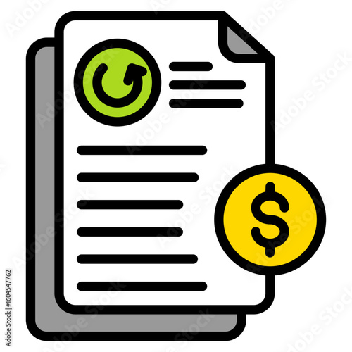 Tax Refund outline color icon