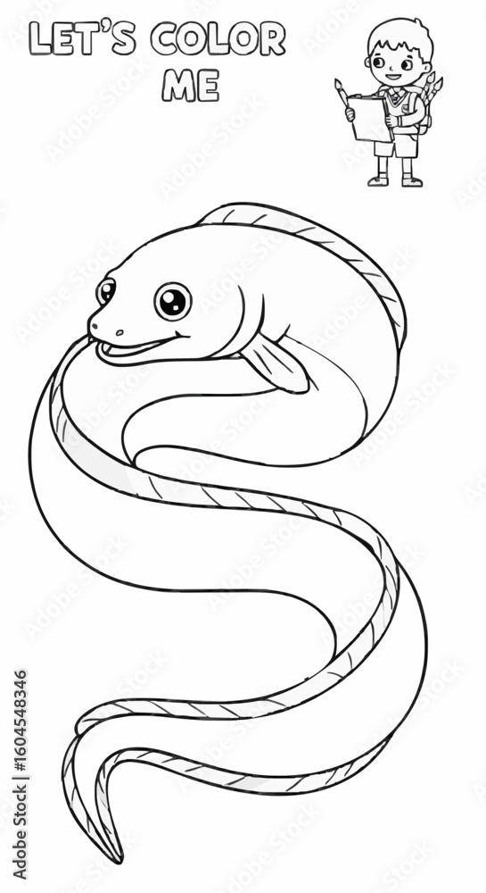 Fototapeta premium Eel coloring pages for children