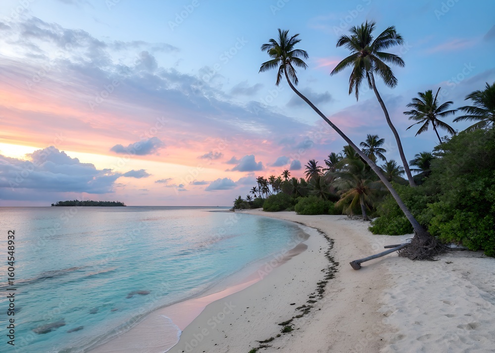 Obraz premium Tropical Beach Sunset Paradise