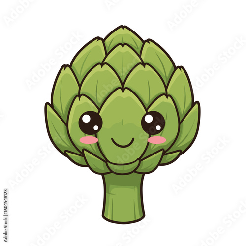Cute cartoon artichoke character for children's educational content and promoting healthy eating habits