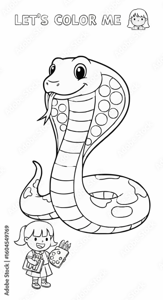 Fototapeta premium Cobra coloring pages for children