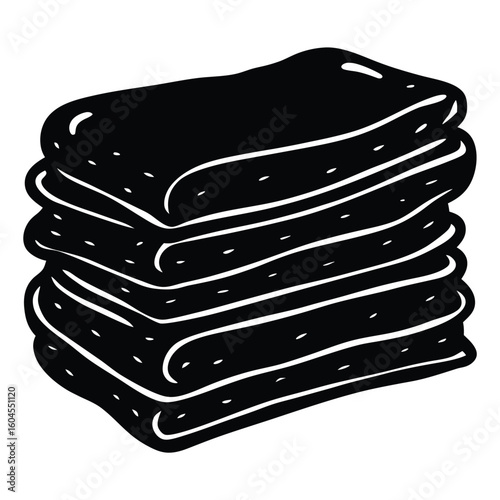 Tattoo artist element isolated towel stack on white background