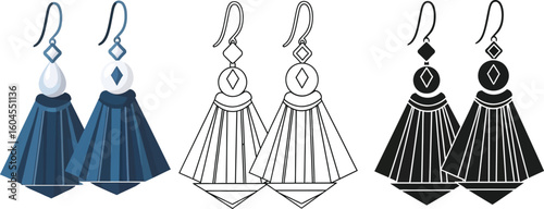 Shop tassel earrings vector illustration jewelry design fashion accessory for women and girls