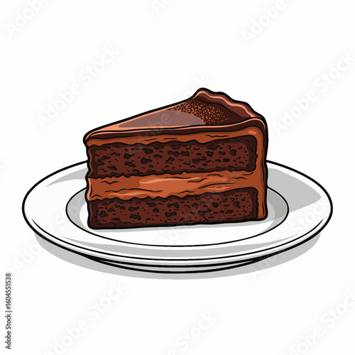 A mouthwatering slice of cake topped with chocolate, fresh strawberries, and mixed berries. Perfect for parties, celebrations, or special events. Great for posters, book covers, or online articles abo