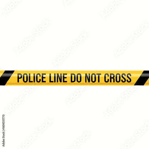 A police line with “Do Not Cross” tape blocking access to an area under police investigation. Used to secure crime scenes, accidents, or violence cases to prevent unauthorized entry and ensure safety