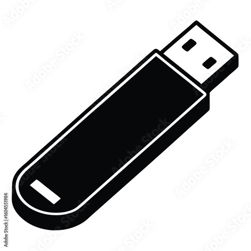 Tattoo artist element isolated usb flash drive on white background