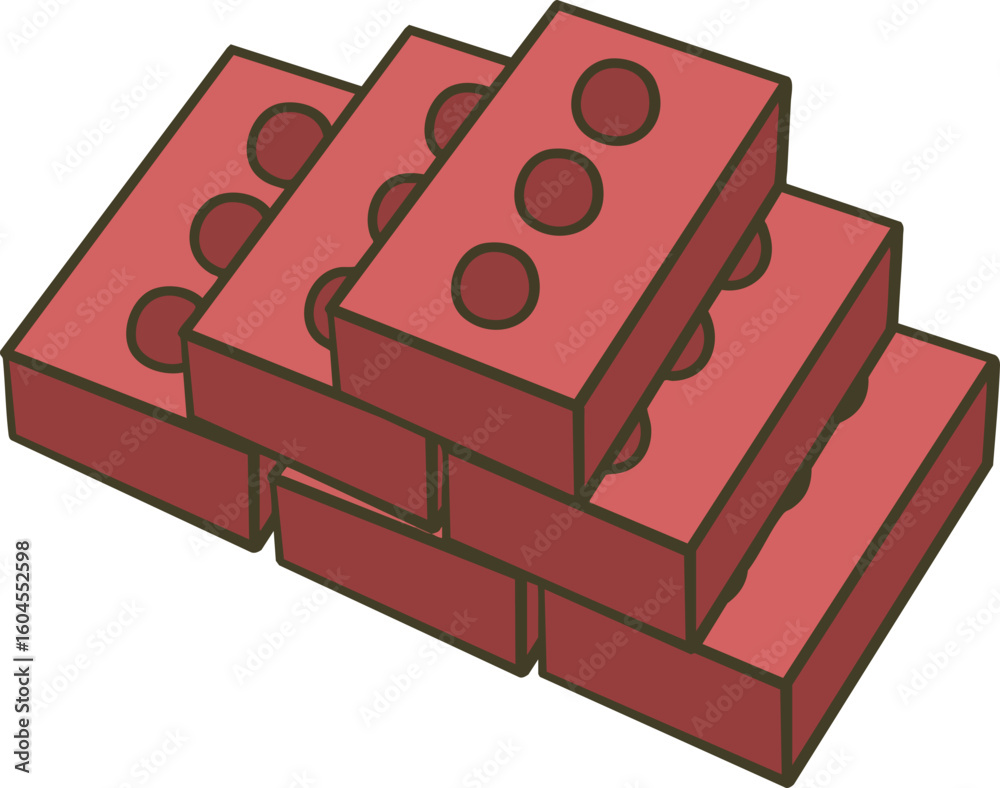 Naklejka premium 빨간벽돌