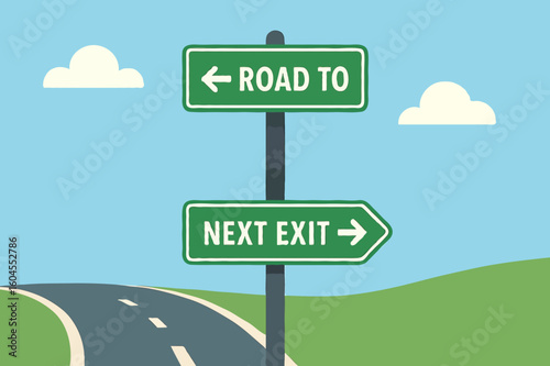 road sign with words
