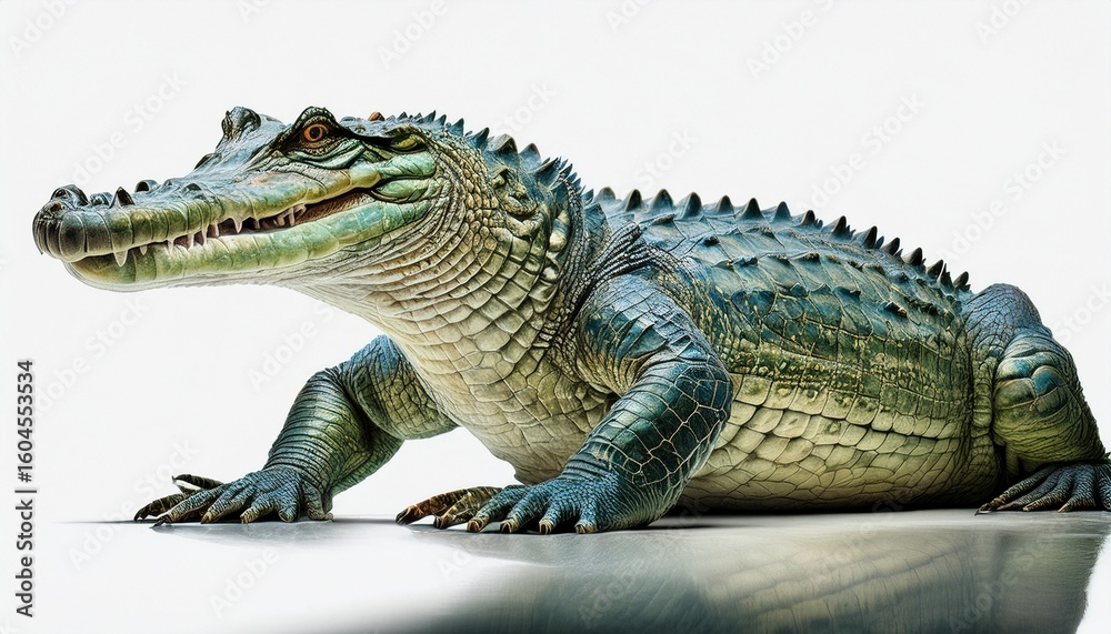 Fototapeta premium full body crocodile isolated white background