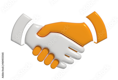Businessmen shaking hands, agreement or contract and successful business, contract and partnership, handshake, greeting, handshake for peace, cooperation, 3d vector illustration