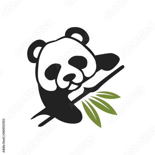 panda bamboo vector abstract modern logo